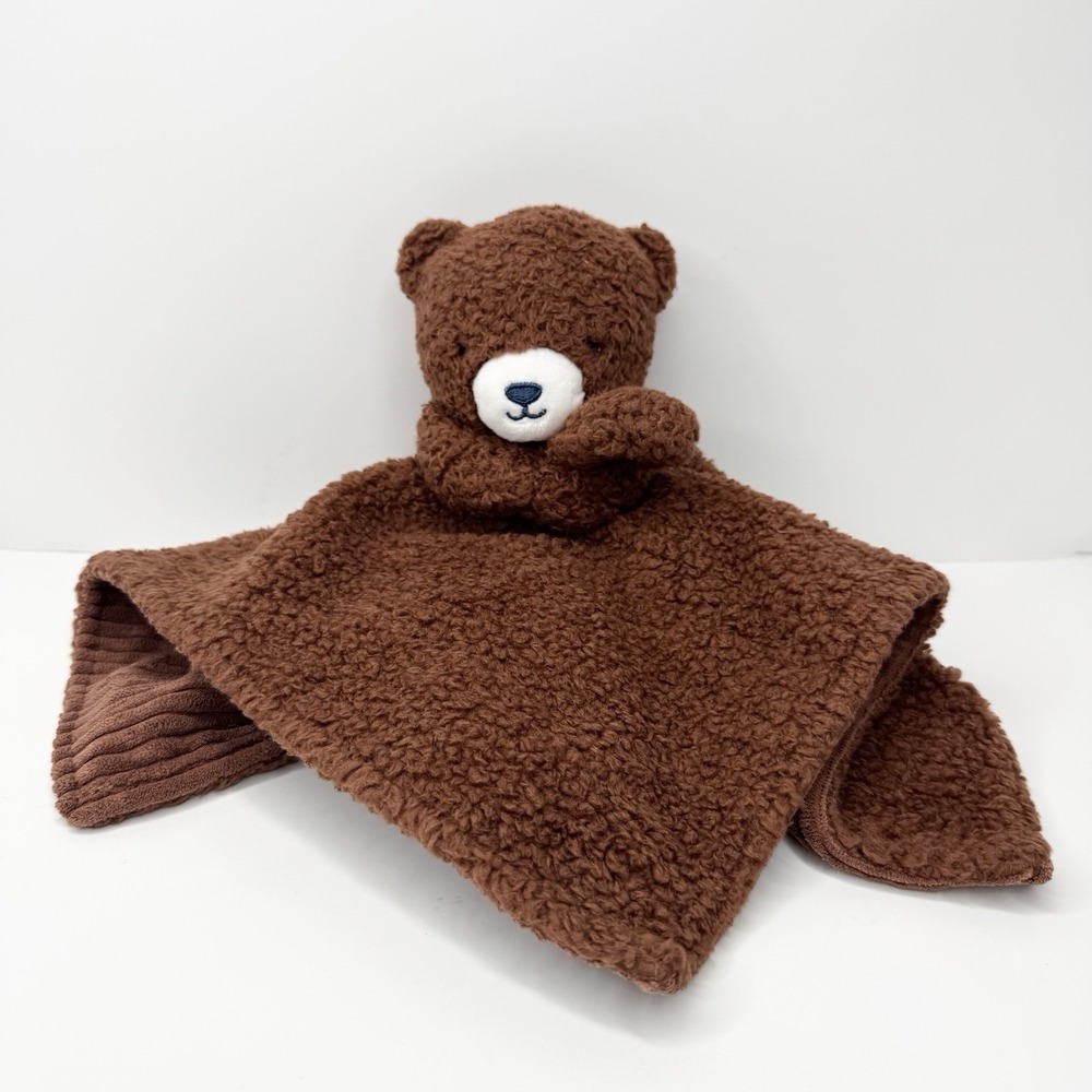 Carters Just One You Brown Bear Plush Security Blanket Lovey Nubby Corduroy